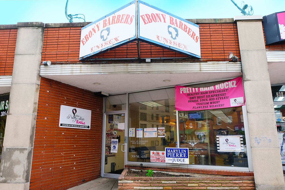 Discover Bonifant - Ebony Barbers Storefront